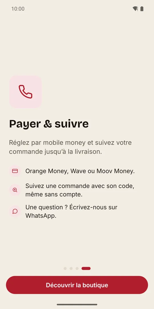 Le guide de l'application : payer, puis suivre sa commande.